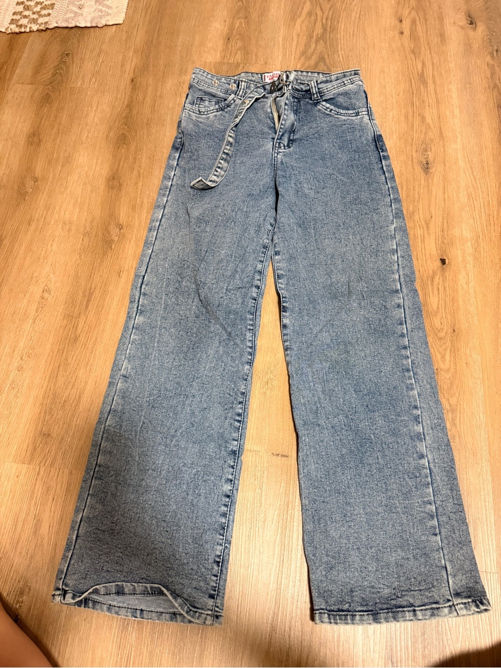 Light Blue High-Waist Wide Leg Jeans